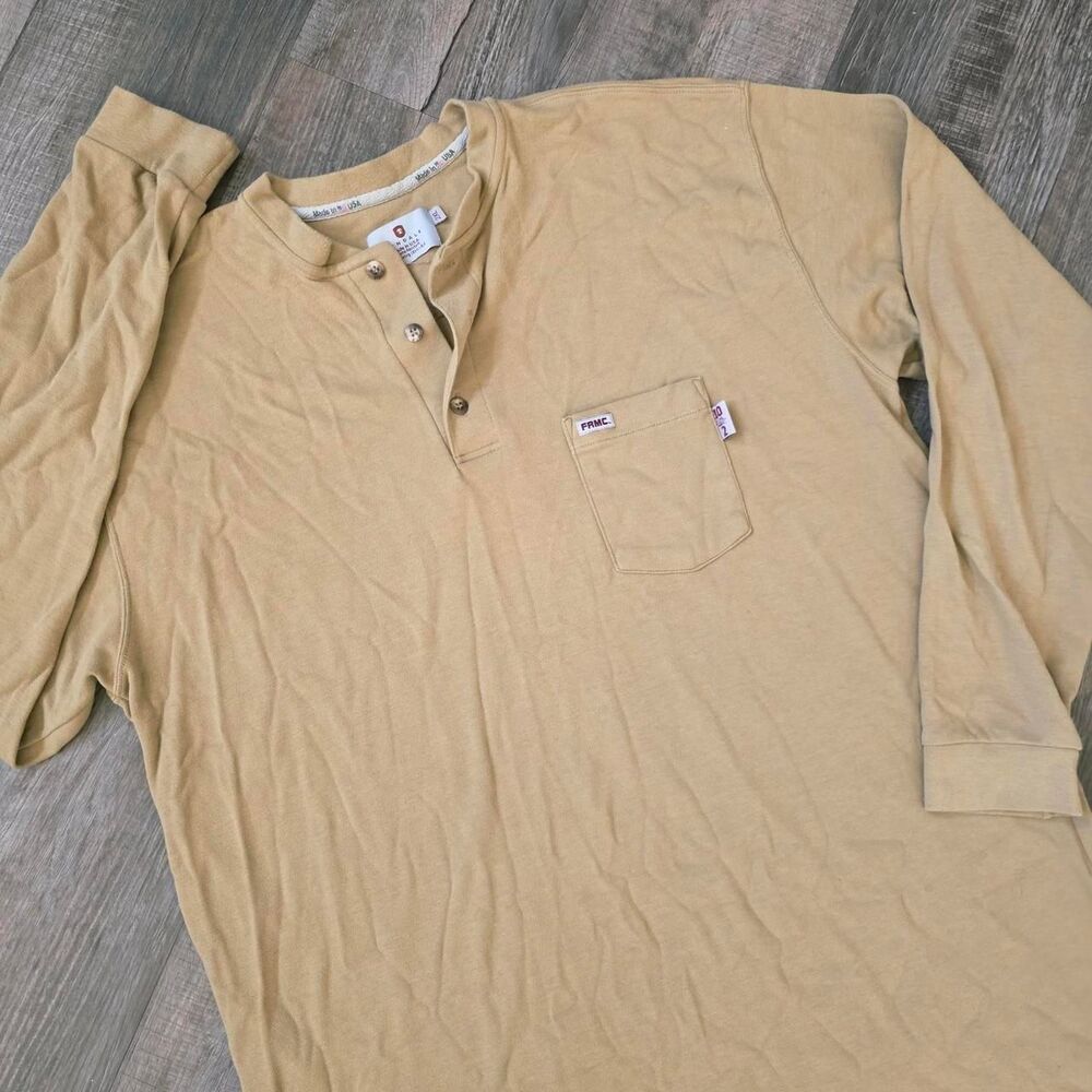 Tyndale FRMC 2XL Flame Resistant LS Henley Khaki
